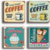 printerland.it Quadri Moderni 4 pz 30x30 cm stampa su tela canvas quadro moderno Arredamento vintage Negozio Bar Ristorante Pizzeria Caffè Pizza Birra Pub Cupe Cake Donuts gelateria gelato (4 pezzi 30x30 cm)