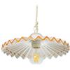VANNI LAMPADARI - Lampadario a Sospensione Plissè- Lampadario Soggiorno in Ceramica- Lampadario Camera da Letto Decorato a Mano- Lampadario Rustico Taverna, Cucina- 30 cm, Ocra
