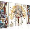 Runa Art Quadri XXL Gustav Klimt Albero Della Vita 200 x 80 cm Colorato 5 Pezzi - Made in Germany - 004655a