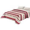 Tata Home Trapunta Invernale Matrimoniale Imbottita 300 gr/mq Piumone Caldo Letto Matrimoniale 260x260 cm Fantasia Tirolese Made in Italy MOD. Baita Colore Beige Bordeaux