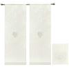 emmevi Tende Finestre Porta Interno Cuore Tessuto Lino Bianco Coppia 2 Pz Più Misure mod.TENDA PIZZO 60X240