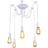 YZM Lampada a ragno regolabile moderna bianca, illuminazione industriale a soffitto Edison, lampadario E27 (5 luci)