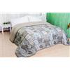 Tata Home Trapunta Invernale Shabby Chic in Morbida e Calda Microfibra Letto Matrimoniale Misura 250x250 cm Audrey Dis. 13 Cuori Beige