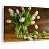 ARTTOR Quadro su Tela Tulipani mela bouquet primavera Stampe da Parete 70x50cm Quadri Moderni Soggiorno Camera da Letto Cucina 1 pezzo Piccoli Decorazione Murale Wall Art Canvas Grafica Immagini AA70x50-2629