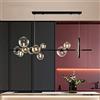 MBLIGHT Lampadario LED Moderna Cucina Isola, Lampada a Sospensione con Base G9, Palla di Vetro Trasparente, Lampadario Nordico Luce Sospesa Industriale
