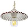 VANNI LAMPADARI - Lampadario a Sospensione Plissè- Lampadario Soggiorno in Ceramica- Lampadario Camera da Letto Decorato a Mano- Lampadario Rustico Taverna, Cucina- 20 cm, Marrone