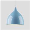 Mengjay Metallo lampadario Luce pendente Industriale Lampada a Sospensione da Soffitto Stile Vintage Industriale Attacco E27 Plafoniera Retro Paralume in Metallo Alluminio soffitta caffè (blu)