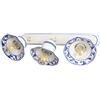 VANNI LAMPADARI - Applique da Parete Interno Edera - Lampada da Parete Orientabile 3 Luci in Ceramica Decorata a Mano - Applique Camera da Letto - Bagno - Cucina - Soggiorno, Blu