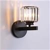 Chao Zan E27 Applique da parete industriale retrò,Moderna Lampada da parete in cristallo Lampada da parete LED k9 vetro,per pareti interni Le camere da letto studio caffè Corridoio Lampada Bar ufficio(Nero)
