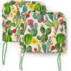PARAMAISON Cuscini Coprisedia Shabby Chic Country Cactus, Volant ai Bordi, Imbottito, con Laccetti, Sfoderabile, 40x40 cm, Set da 6 pezzi