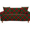 Surwin Copridivano Elasticizzato 1 2 3 4 Posti, Moda 3D Pianta Stampa Elastico Universale Copridivani per Divano Antiscivolo Sofa Protettore (Plaid Verde,3 posti - 190-230cm)