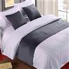 BAMCQ Bed Runner Letto Runner Runner da letto Biancheria da letto per hotel di alta qualità velluto letto asciugamano coda letto bandiera stuoia coda copriletto copriletto decorativo striscia grigia _50cmx