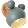 ChaoZan Lampada da Parete LED Cameretta dei Bambini Luce da Parete Interno Applique da Parete Creativo cartone E27 Lampada Muro in legno Nordic per Camera da Letto soggiorno Corridoio cucina, verde