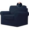 BXFUL Copridivano con Schienali Separati E Cuscini Seduta, Copridivano Antiscivolo con Fascia Elastica, Proteggi Mobili Jacquard Elasticizzato (1 Seater(80-120cm),Marina Militare)