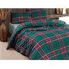 Daunex PARURE Copripiumino con FEDERE Tartan Verde LINTEA 3pezzi, (255x200)