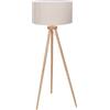 Aigostar Lampada da terra a piantana Wood in legno e bianca E27 Aigostar