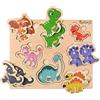 PikatoyZ® Puzzle Bambini 2 Anni - Giochi in Legno 1 Anno - Idea Regalo per Bimbo e Bimba per Natale o Compleanno - Gioco Montessori Educativo con Dinausori