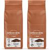 by Amazon Espresso Crema in chicchi, tostatura chiara, 1kg, 2 Confezioni da 500g - Certificato Rainforest Alliance, Caffè in grani