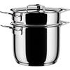 Alessi Pots&Pans Pasta-Set In Acciaio Inossidabile, Argento, 24.77 x 20.32 x 22.23 Cm