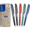 PILOT Frixion Point FLW538615 - Penna a sfera cancellabile, punta da 0,5 mm, 2 nero/1 verde/1 rosso/1 blu (confezione da 5)