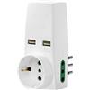 Vimar 0P00332.B Adattatore, S11, 2P11, P30, Due USB, Bianco