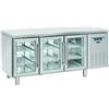 CoolHead Tavolo Refrigerato in acciaio inox Modello SRG3100 Refrigerazione ventilata 3 Porte autochiudenti in vetro