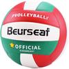 Beurseaf Palla da Pallavolo, Pallone Beach Volley Soft Touch Volleyball per Interni ed Esterni, Misura 5 (Rosso/Verde)