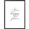 Generic Quadro con Cornice o solo Poster - Testi e Citazioni - Tutte le Dimensioni - Vari Colori - Made in Italy (051 Happy Place)