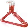 Hangerworld 50 Grucce Appendiabiti 40cm in Metallo Cromato Rosso Salvaspazio per Casa e Lavanderia