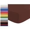 Tata Home Lenzuolo sotto con Angoli ed Elastici 100% Cotone Misura cm 180x210 Letto Matrimoniale Due Piazze Altezza cm 25 Colore Marrone Made in Italy 57 Fili al cm2