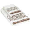 Baroni Home Set 2 Asciugamani Viso e Ospite, 100% Cotone, Asciugamani Bagno, Misure 50x100 e 40x50, Balze Damascate Bianco