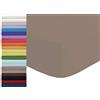 Tata Home Lenzuolo sotto con Angoli ed Elastici 100% Cotone Misura cm 180x210 Letto Matrimoniale Due Piazze Altezza cm 25 Colore Terra Made in Italy 57 Fili al cm2