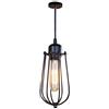 Mengjay Interna E27 Plafoniera Lampadario, Mount lluminazione pendente Vintage Industriale Soffitto Luce, Lampada a Sospensione in metallo nero gabbia ferro per corridoio, portico, camera da letto caffè (G)