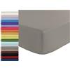 Tata Home Lenzuolo sotto con Angoli ed Elastici 100% Cotone Misura cm 180x210 Letto Matrimoniale Due Piazze Altezza cm 25 Colore Tortora Made in Italy 57 Fili al cm2