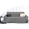 Russo Tessuti Copridivano Copri Shield Divano B&A 2 3 e 4 Posti con Laccetti Tasconi Laterali-Grigio-3 posti