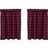 Betos Tenda da cucina corta Tenda da bistrot vintage Tende Cucina Country Motivo a Quadretti Tendine a Quadretti Buffalo Check tende corte per finestre piccol, Rosso e nero 68*90cm x 2 pezzi