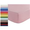 Tata Home Lenzuolo sotto con Angoli ed Elastici 100% Cotone Misura cm 180x210 Letto Matrimoniale Due Piazze Altezza cm 25 Colore Rosa Made in Italy 57 Fili al cm2