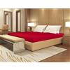 BANZAII TEXTILE INNOVATOR ONLINE Banzaii Lenzuolo sotto con Angoli con Elastico Singolo 100% Puro Cotone Alta Qualità Made in Italy per Materassi 80/90 cm x 190/200 cm, altezza fino a 30 cm Rosso