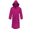 Irge Accappatoio Microfibra Cappuccio e Borsetta Unisex (Fuxia, L)