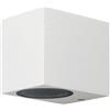 Partenopea Applique lampada cubo da parete a muro gu10 max 10w led per interno esterno moderno faretto monoemissione grado protezione IP54 (Cubo Quadrato)