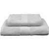 CA' D'ORO Asciugamani da bagno, Set da due Asciugamani da bagno Viso e Ospite 100% cotone, Linea Diamante, peso 500gr/mq. (Grigio Perla)