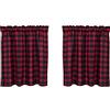 Betos Tenda da cucina corta Tenda da bistrot vintage Tende Cucina Country Motivo a Quadretti Tendine a Quadretti Buffalo Check tende corte per finestre piccol, Rosso e nero 74*61cm x 2 pezzi