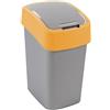 Curver Flip Bin - Pattumiera con coperchio basculante, 50 l, colore: argento/arancione