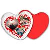 troppofigo CUSCINO CUORE RETRO ROSSO cm40X40 Personalizzato con 3 FOTO IMBOTTITURA