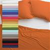 Tata Home Lenzuolo sopra 100% Cotone Misura cm 150x300 Letto Singolo 1 Piazza Colore Arancio Made in Italy 57 Fili al cm2