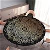Treer-shop Treers Rotonda Tovaglia in Poliestere con Bordo Elastico, 3D Mandala Copritavolo Lavabile Impermeabile Antipolvere Tovaglia per Cucina Festa Giardino Decorazione da Tavola (Antracite,Rotondo 180cm)