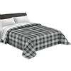 Tata Home Trapuntino Copriletto Primaverile Estivo Quilt Leggero Imbottitura 100 gr/mq Letto Singolo 160x260 cm Scozzese a Quadri Made in Italy Colore Nero Grigio