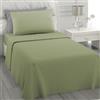 L'ANTICO ARCOLAIO - Lenzuola Letto Singolo 100% Cotone Completo con Federe Cuscini, Set Anallergico e Antiacaro, Colore Tinta Unita, Manifattura Made in Italy con Fibra Naturale