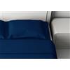 BM Completo Letto Singolo Lenzuola 1 Piazza Cotone 100% Colore Blu