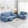 Surwin Copridivano Elasticizzato 1 2 3 4 Posti, Moda Stampa Elastico Universale Copridivani con Braccioli Fodera per Divano Antiscivolo Sofa Protettore (Blu Grigio,2 posti - 145-185cm)